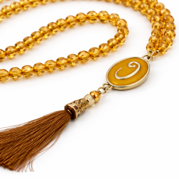 kristal vav İmameli sarı tesbih