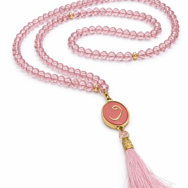 kristal vav İmameli pembe tesbih