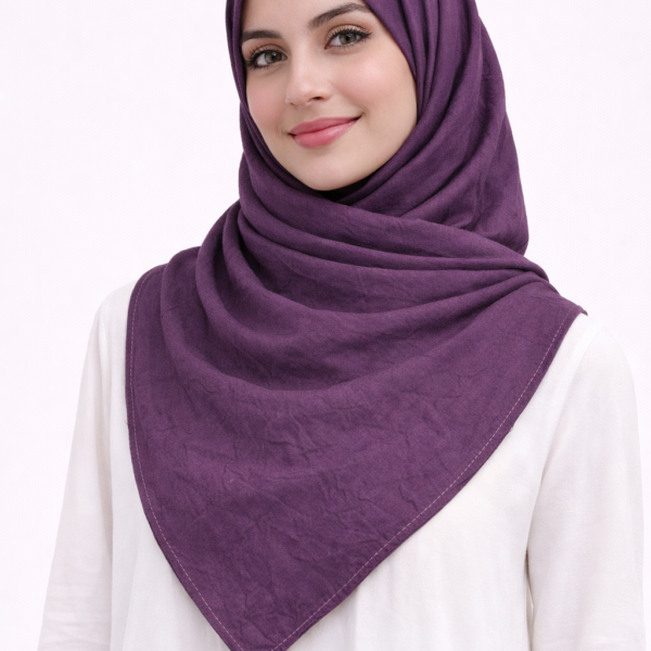 bambu kreş kare eşarp mor