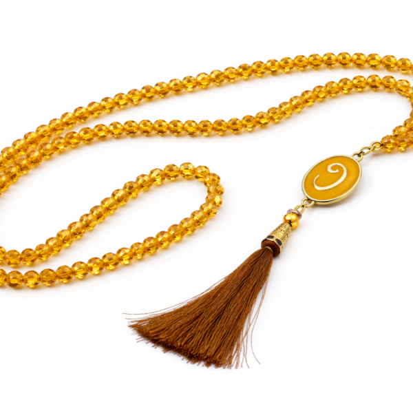 kristal vav İmameli sarı tesbih