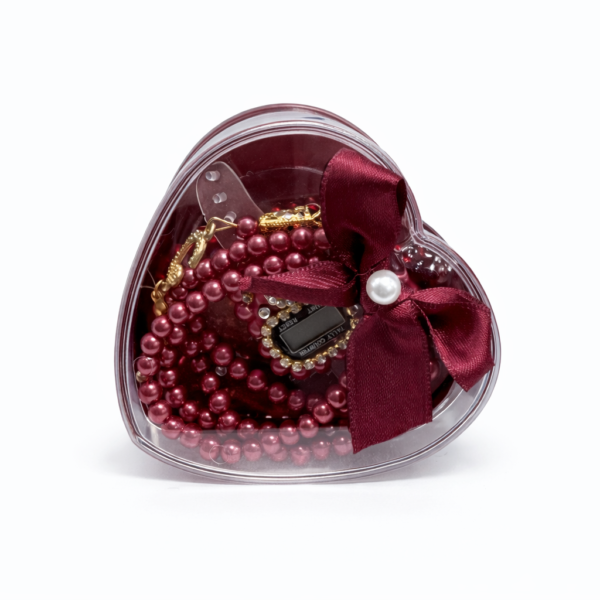 kalpli kutu İnci tesbih ve zikirmatik hediye seti kırmızı