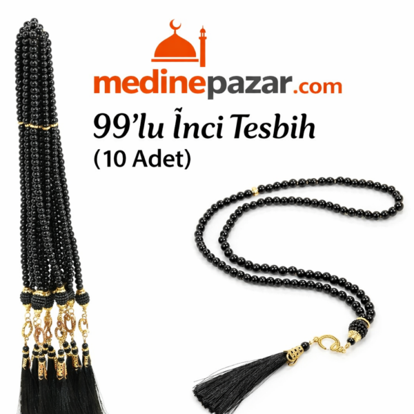 99’lu İnci tesbih siyah (10 adet)